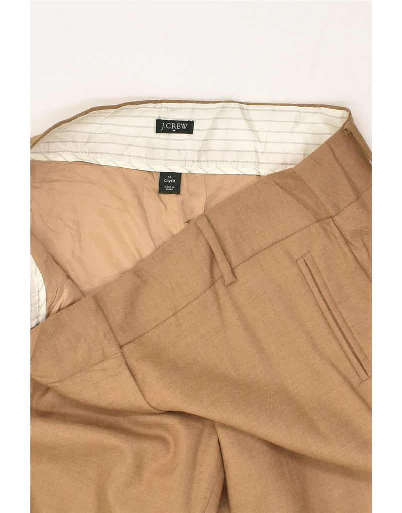 J. CREW Womens Wide Leg Casual Trousers US 14 XL W38 L32 Brown Wool | Vintage J. Crew | Thrift | Second-Hand J. Crew | Used Clothing | Messina Hembry 