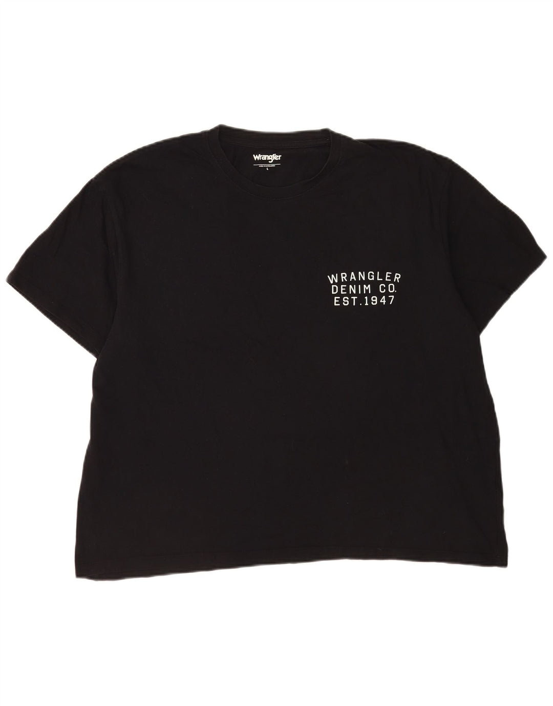 Wrangler Mens T-Shirt Top Large Black Cotton