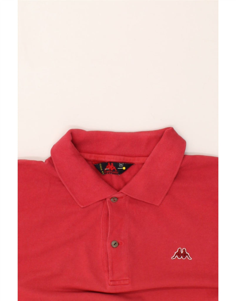 KAPPA Mens Long Sleeve Polo Shirt XL Red Cotton | Vintage Kappa | Thrift | Second-Hand Kappa | Used Clothing | Messina Hembry 