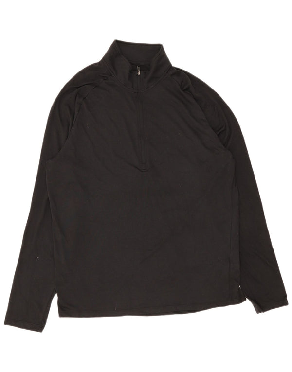 Under Armour Mens Zip Neck Top Long Sleeve XL Black Polyester