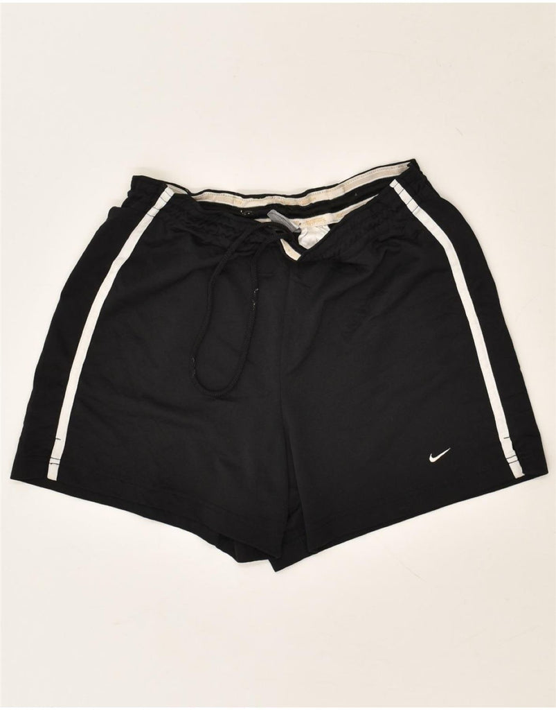 NIKE Womens Sport Shorts US 8/10 Medium Black Polyester | Vintage Nike | Thrift | Second-Hand Nike | Used Clothing | Messina Hembry 