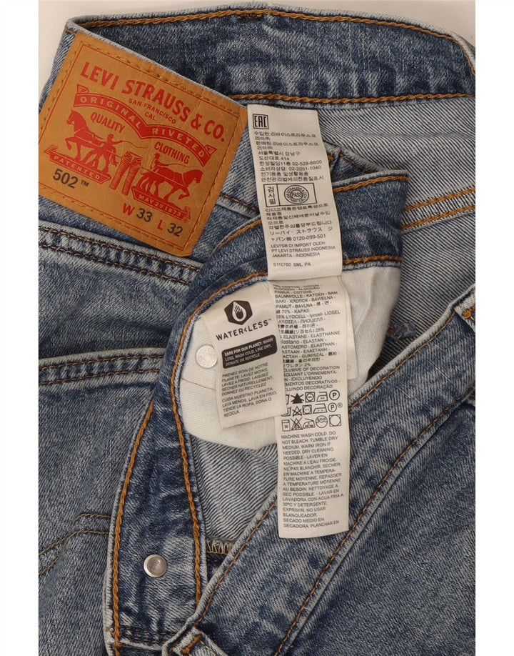Levi's Mens 502 Tapered Jeans W33 L32 Blue Cotton