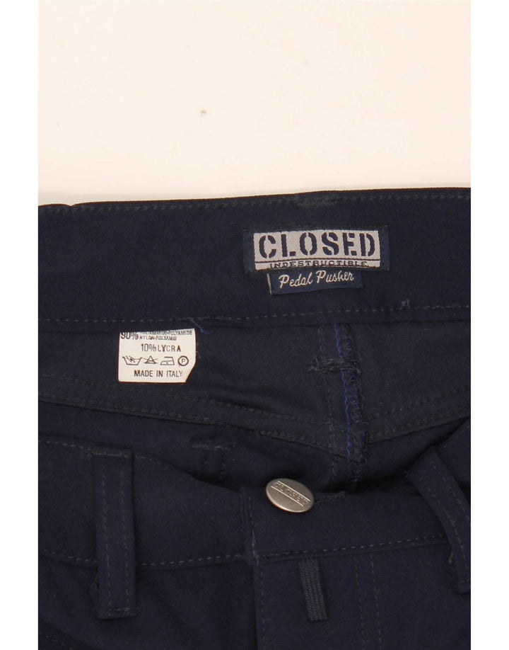 Closed Mens Slim Casual Trousers W30 L30 Navy Blue Polyamide