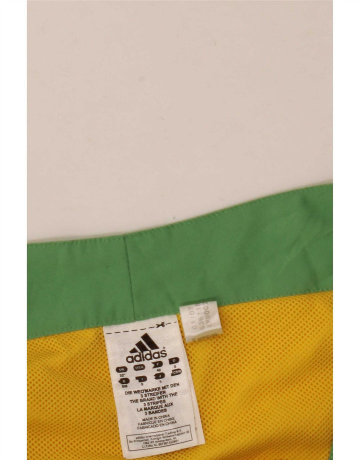 Adidas Mens Graphic Swimming Shorts Medium Yellow Colourblock Polyester