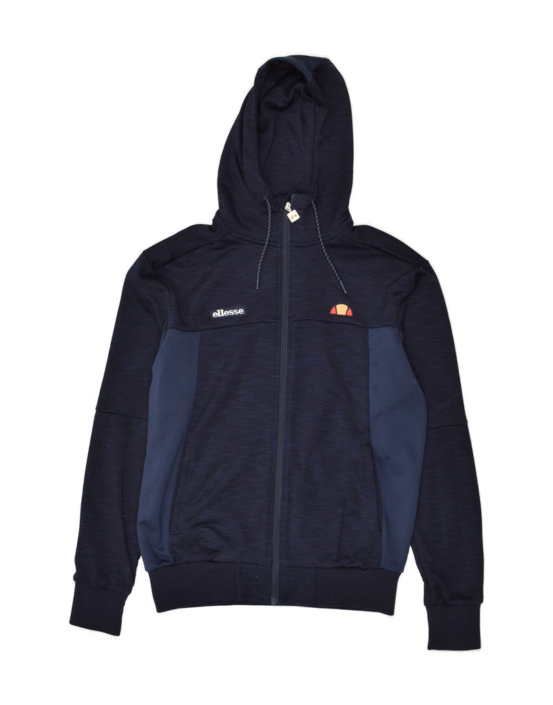 ELLESSE Mens Graphic Zip Hoodie Sweater Medium Navy Blue Cotton | Vintage Ellesse | Thrift | Second-Hand Ellesse | Used Clothing | Messina Hembry 