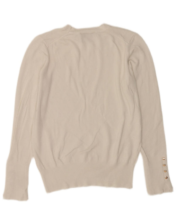 Zara Womens Crew Neck Jumper Sweater UK 12 Medium White