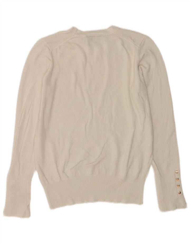 Zara Womens Crew Neck Jumper Sweater UK 12 Medium White