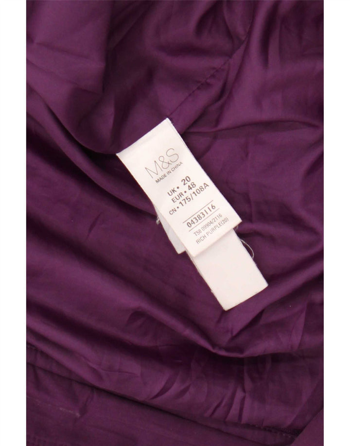 Marks & Spencer Womens Hooded Parka Jacket UK 20 2XL Purple Polyester