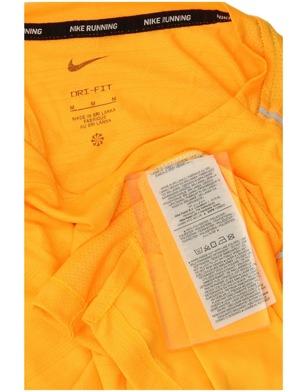 NIKE Mens Dri Fit T-Shirt Top Medium Yellow Polyester