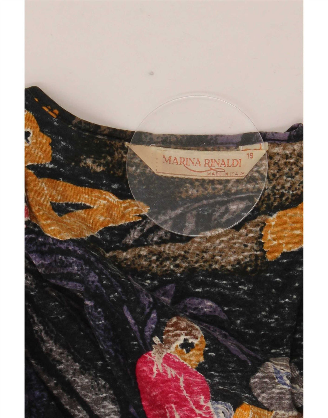Marina Rinaldi Womens Abstract Pattern T-Shirt Top Size 19 Small Multicolou