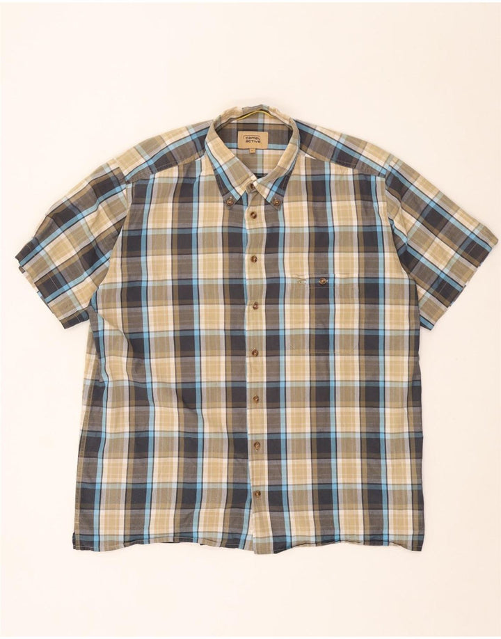 CAMEL ACTIVE Mens Short Sleeve Shirt Large Multicoloured Check Cotton
