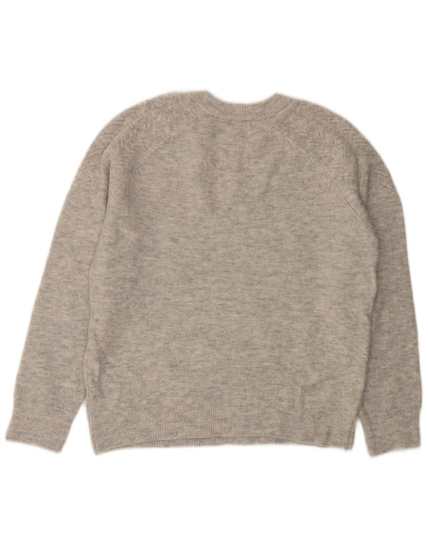 Marks & Spencer Womens Crew Neck Jumper Sweater UK 14 Medium Grey Flecked