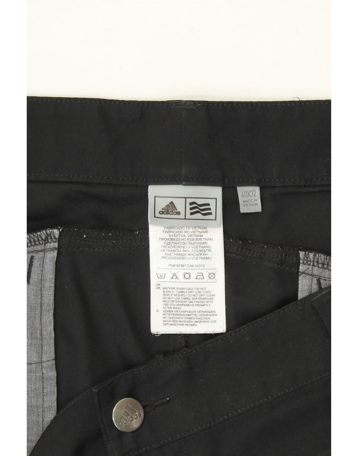 ADIDAS Mens Straight Capri Trousers W40 L21 Black Polyester Vintage Adidas and Second-Hand Adidas from Messina Hembry 