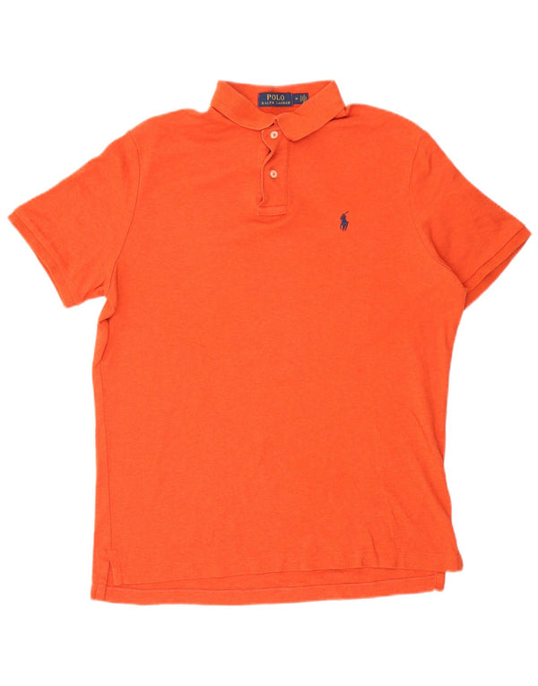 Polo Ralph Lauren Mens Polo Shirt Medium Orange Cotton