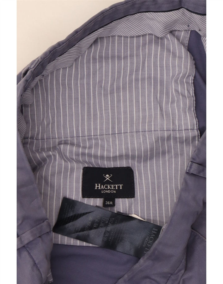 Hackett Mens Straight Suit Trousers W36 L32 Navy Blue Cotton