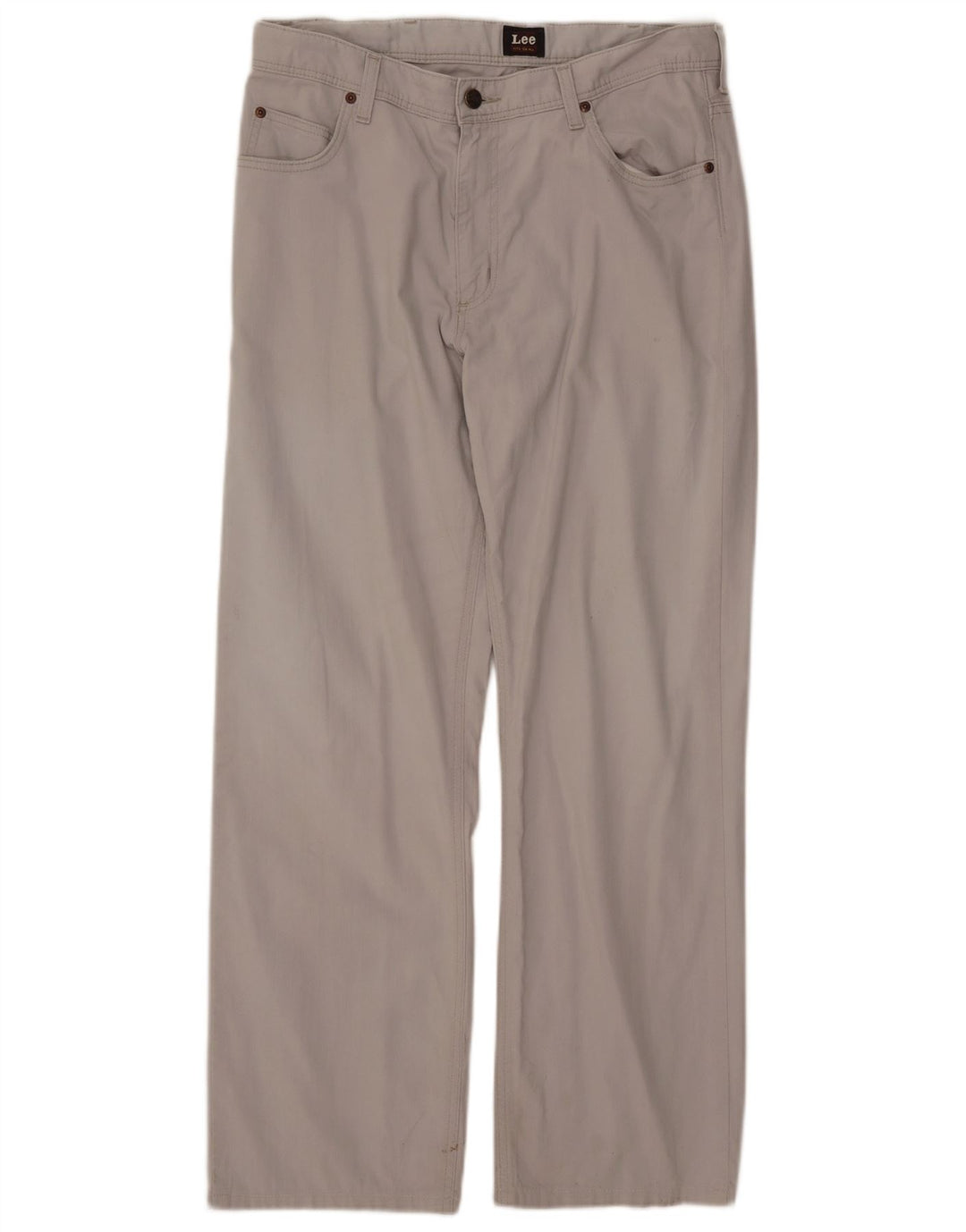 LEE Mens Straight Casual Trousers W34 L29 Grey Cotton