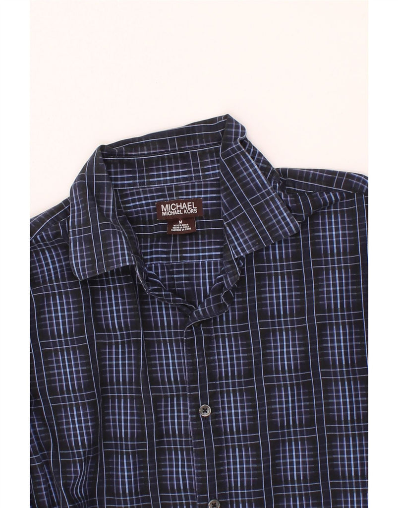 MICHAEL KORS Mens Shirt Medium Navy Blue Check Cotton Vintage Michael Kors and Second-Hand Michael Kors from Messina Hembry 