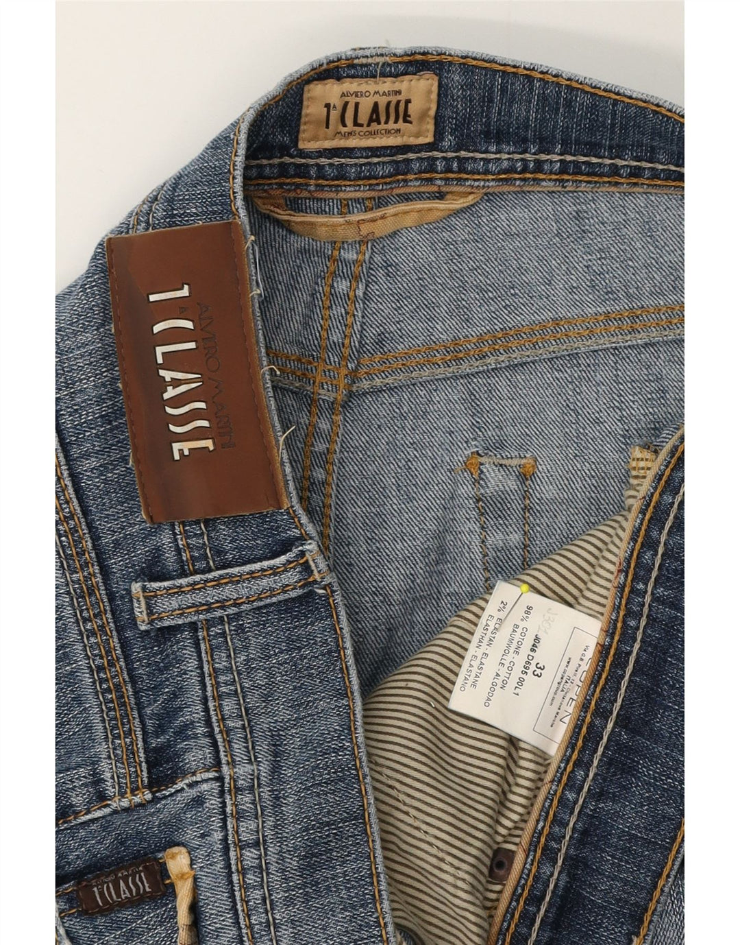 ALVIERO MARTINI Mens Straight Jeans W33 L33 Blue Cotton
