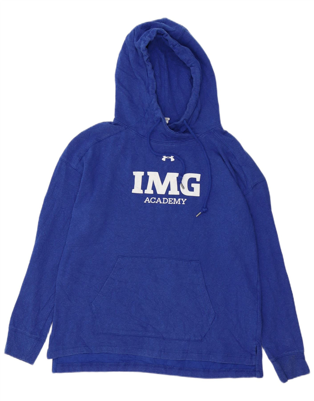 UNDER ARMOUR Mens Cold Gear Graphic Hoodie Jumper Medium Blue Cotton