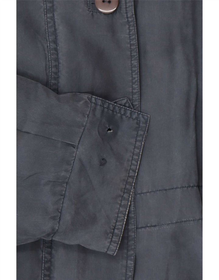 Astrolabio Womens Utility Jacket IT 42 Medium Grey Silk