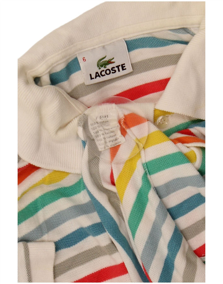 Lacoste Mens Polo Shirt Size 6 XL Multicoloured Striped Cotton