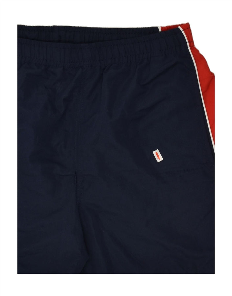 FILA Mens Graphic Sport Shorts Medium Navy Blue Colourblock Cotton Vintage Fila and Second-Hand Fila from Messina Hembry 