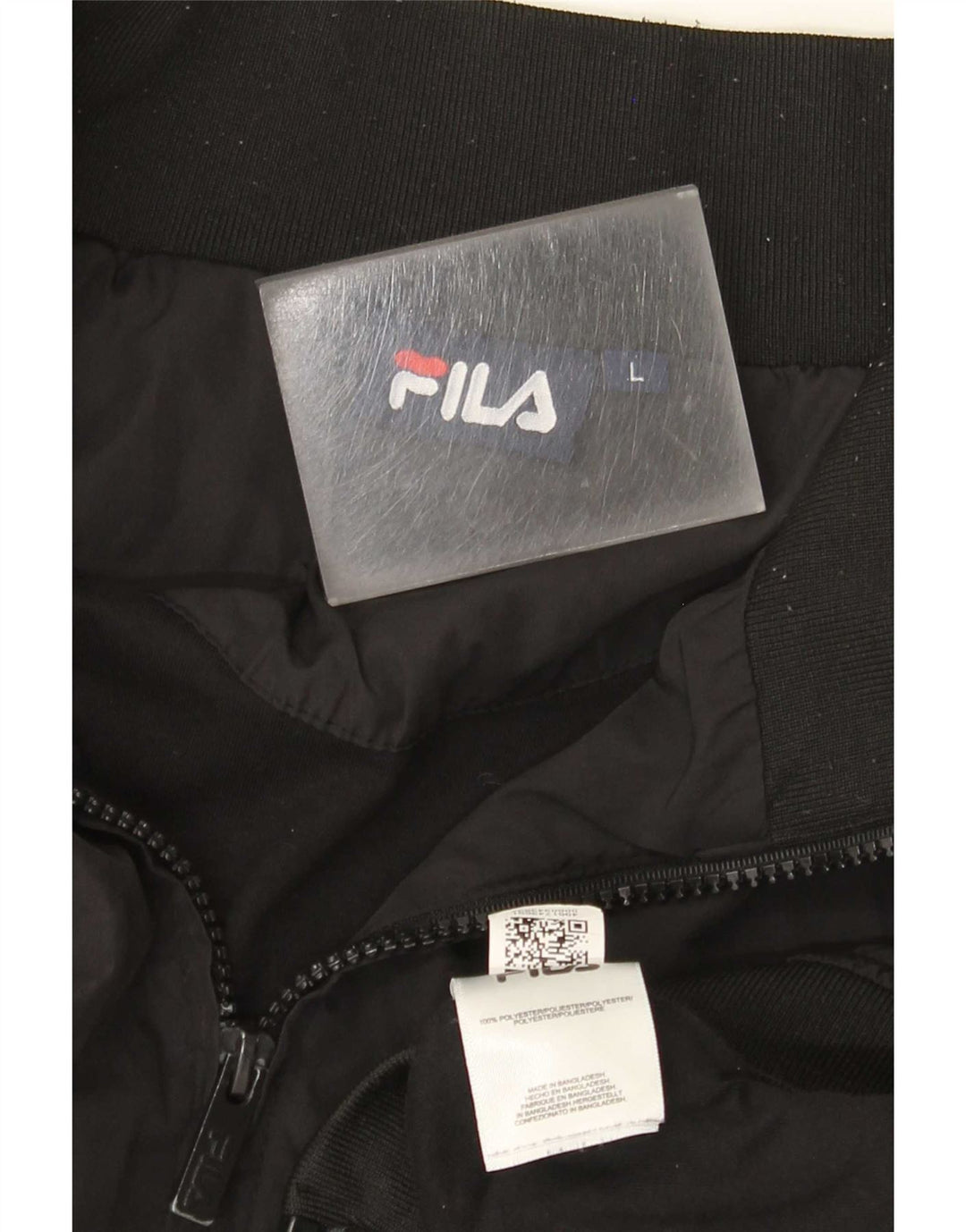 Fila Mens Bomber Jacket UK 40 Large Black Colourblock Polyester