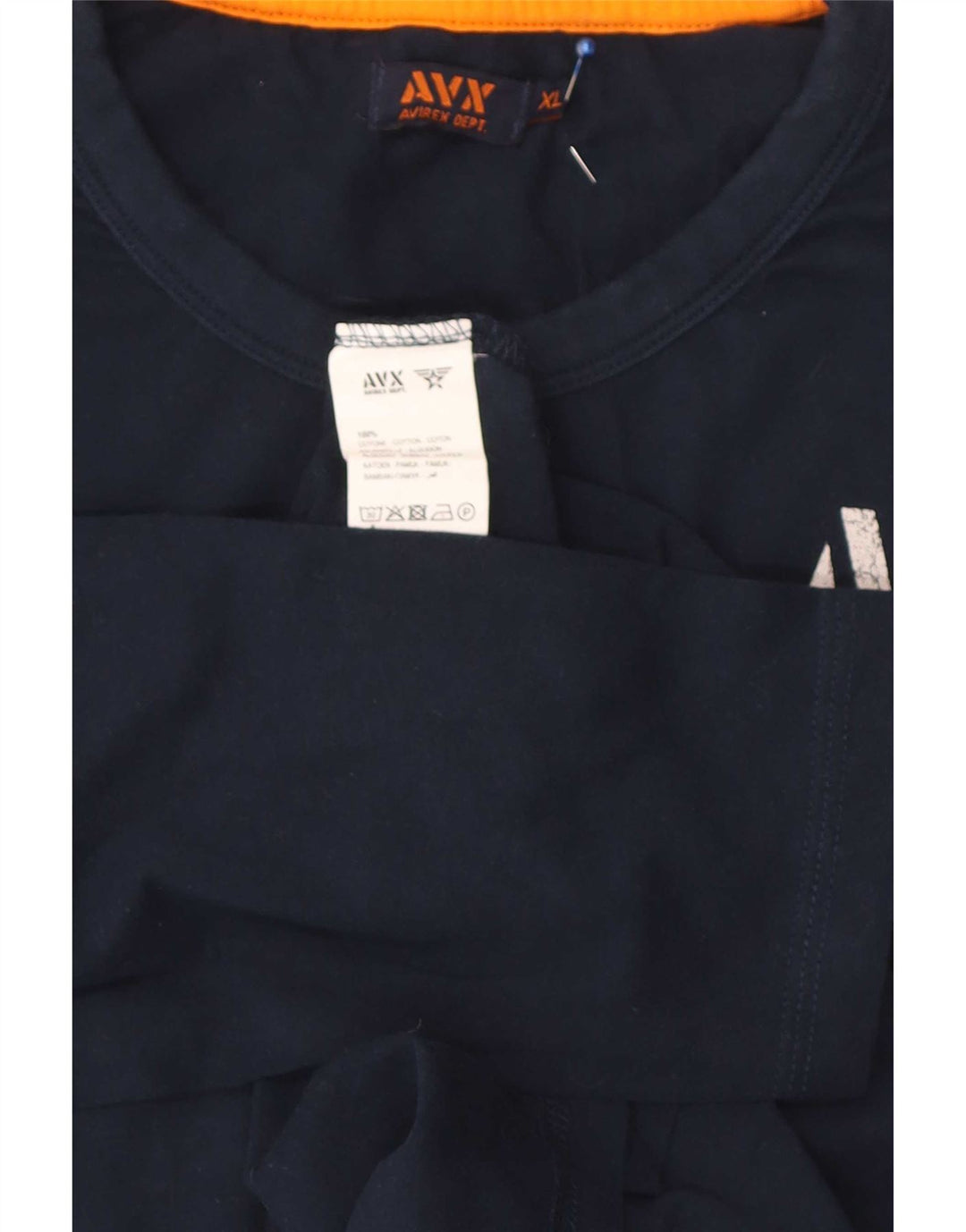 Avirex Mens Graphic Top Long Sleeve XL Navy Blue Cotton