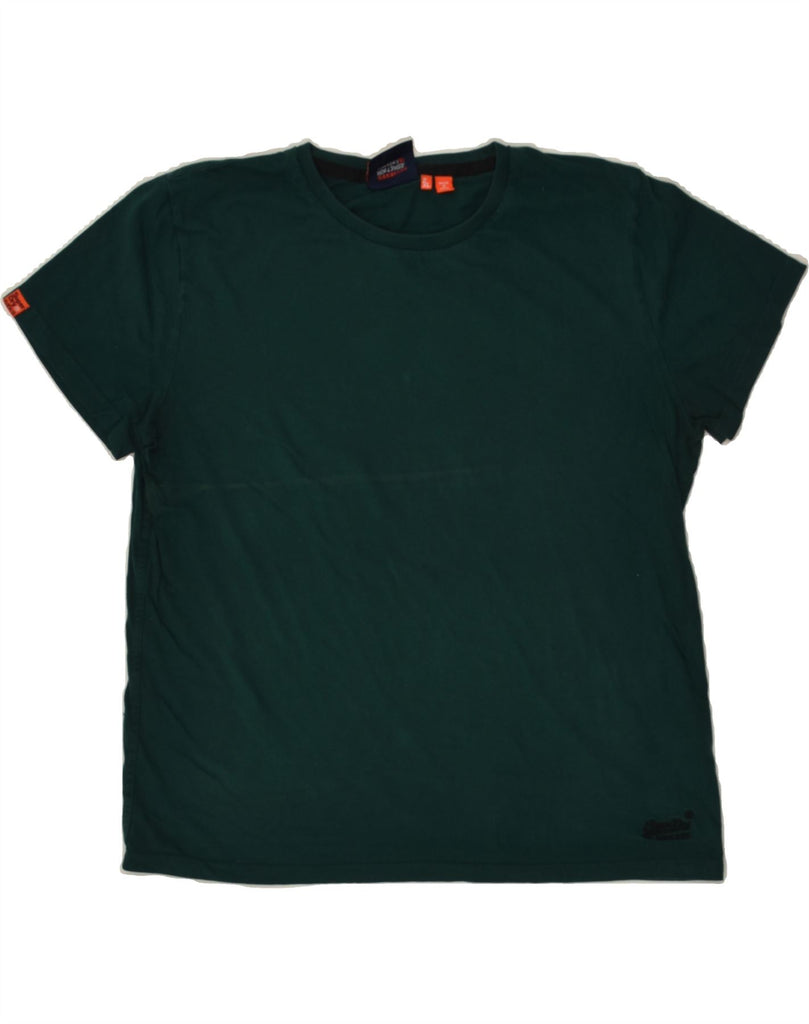 SUPERDRY Womens T-Shirt Top UK 20 2XL Green Cotton Vintage Superdry and Second-Hand Superdry from Messina Hembry 