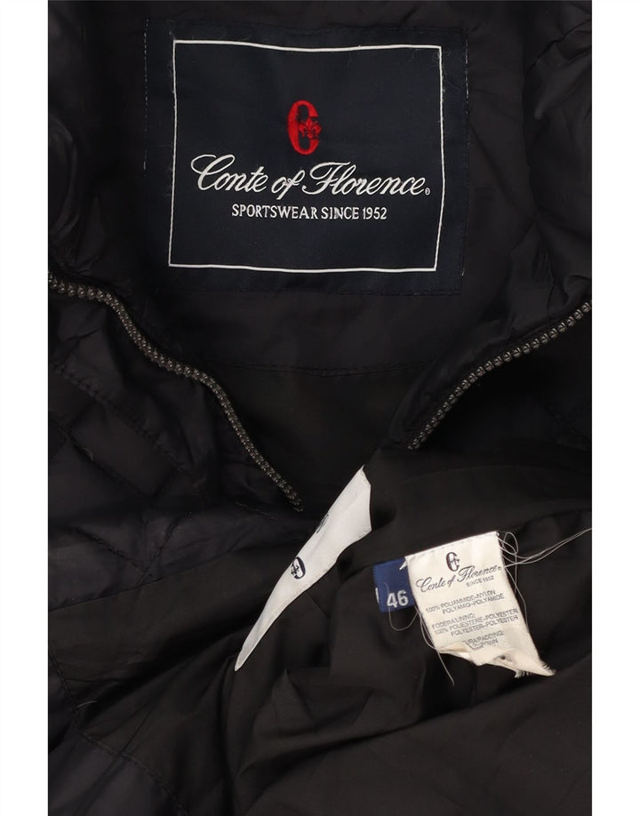 CONTE OF FLORENCE Womens Padded Quilted Jacket IT 46 Large Black Polyamide