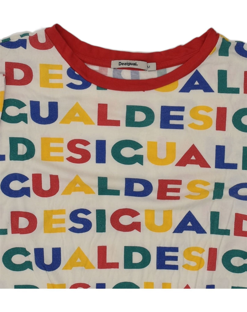 DESIGUAL Womens Graphic T-Shirt Top UK 12 Medium Multicoloured Cotton | Vintage Desigual | Thrift | Second-Hand Desigual | Used Clothing | Messina Hembry 