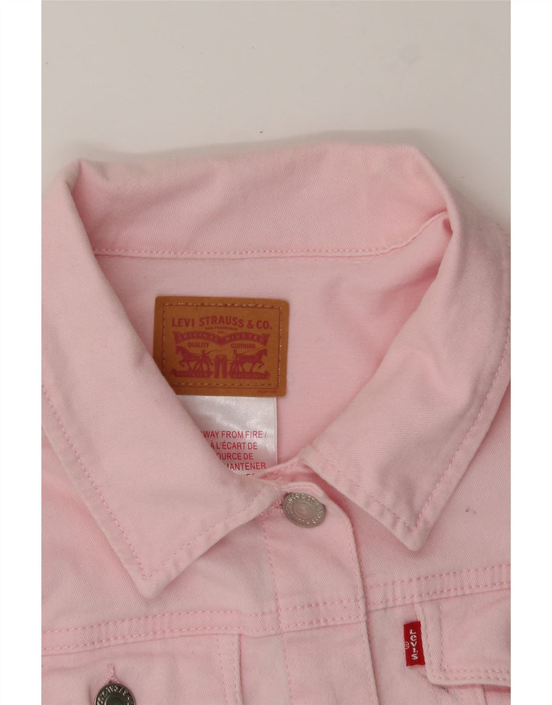 LEVI'S Girls Denim Jacket 7-8 Years Pink Cotton Vintage Levi's and Second-Hand Levi's from Messina Hembry 
