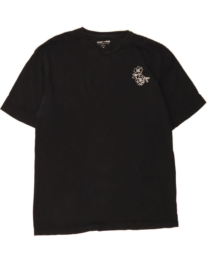 JACK & JONES Mens Graphic T-Shirt Top Large Black Cotton Vintage Jack & Jones and Second-Hand Jack & Jones from Messina Hembry 