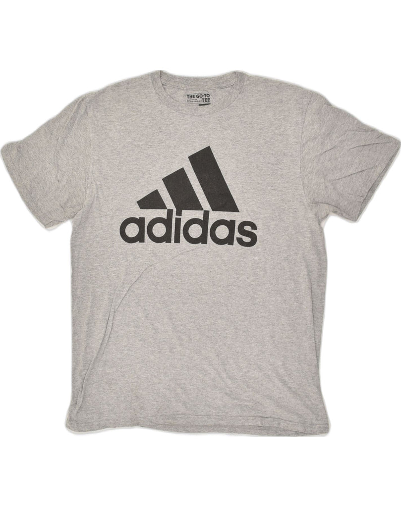 ADIDAS Womens Graphic T-Shirt Top UK 16 Large Grey Cotton | Vintage Adidas | Thrift | Second-Hand Adidas | Used Clothing | Messina Hembry 