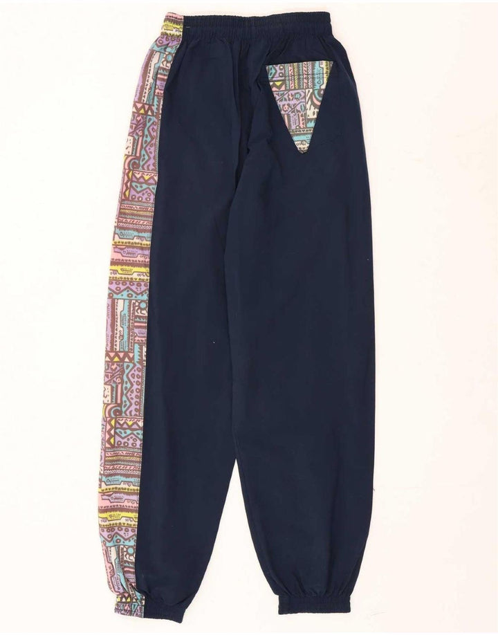 Vintage Womens Full Tracksuit UK 10 Small  Navy Blue Geometric Polyamide