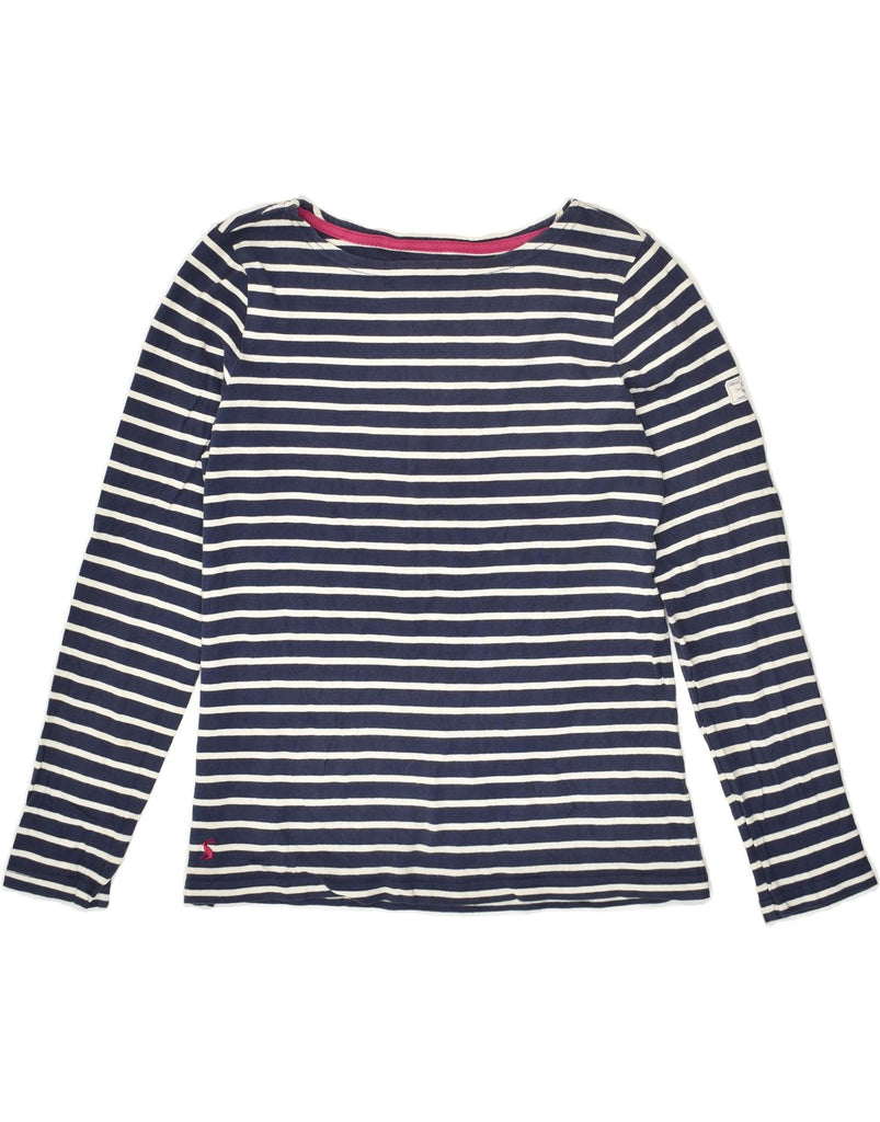 JOULES Womens Top Long Sleeve UK 10 Small Navy Blue Striped Cotton | Vintage Joules | Thrift | Second-Hand Joules | Used Clothing | Messina Hembry 