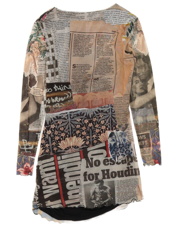 Desigual Womens Long Sleeve Graphic Tunic Dress UK 14 Large Multicoloured