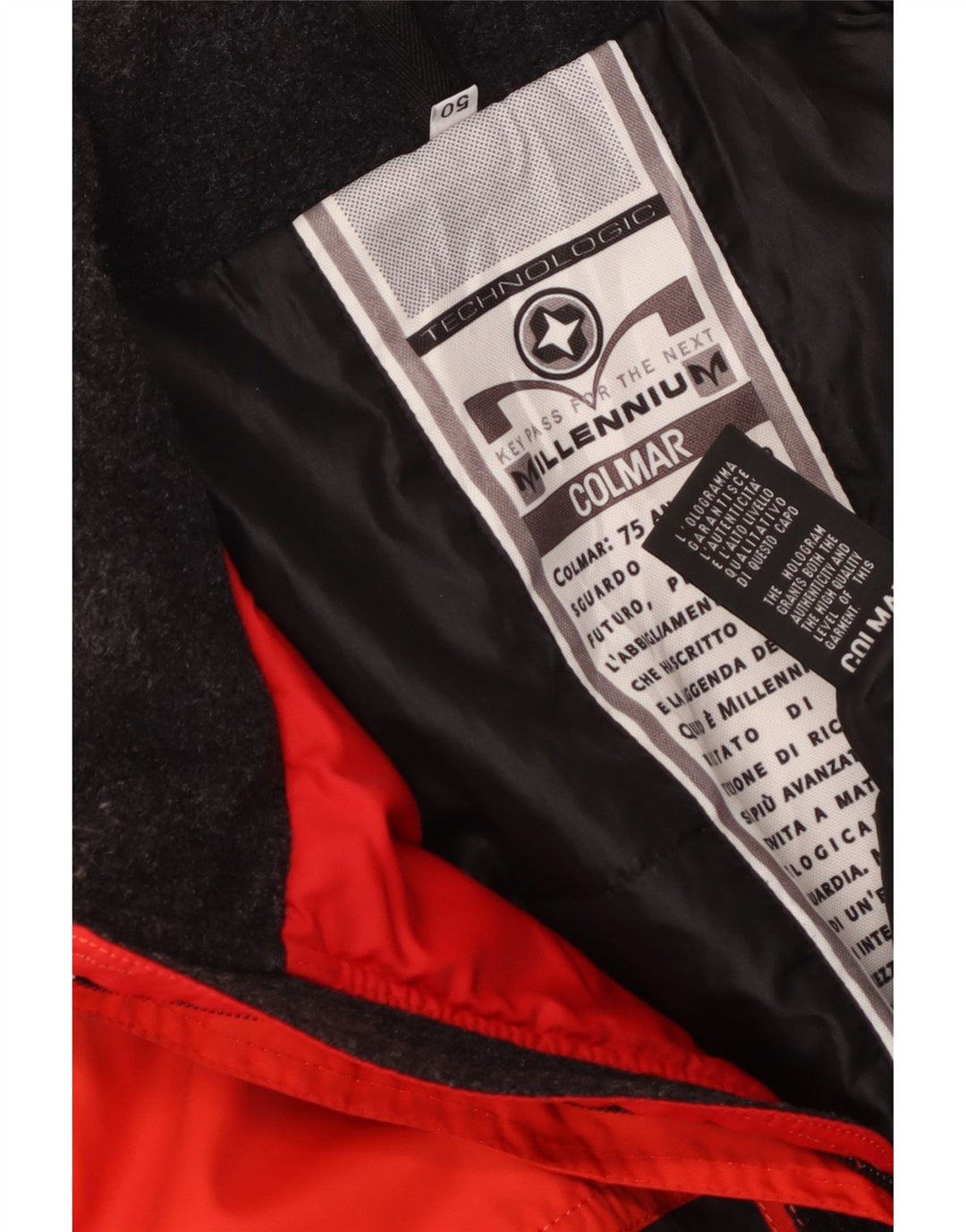 Colmar Mens Graphic Ski Jacket EU 50 Medium Red Colourblock
