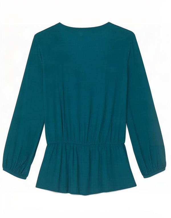 Benetton Womens Long Sleeve Blouse Top UK 10 Small Blue