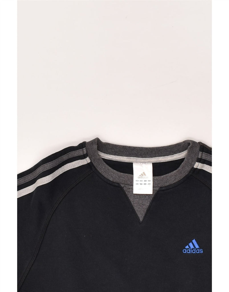 ADIDAS Mens Sweatshirt Jumper Small Black Cotton | Vintage Adidas | Thrift | Second-Hand Adidas | Used Clothing | Messina Hembry 