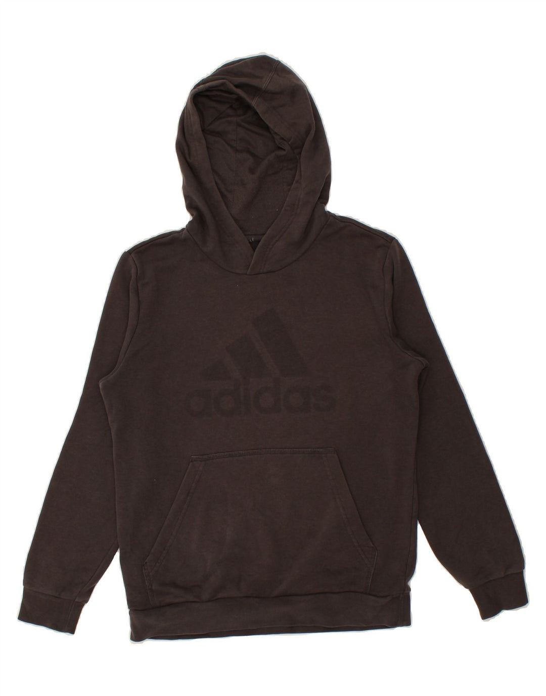 ADIDAS Boys Graphic Hoodie Jumper 13-14 Years  Grey Vintage Adidas and Second-Hand Adidas from Messina Hembry 