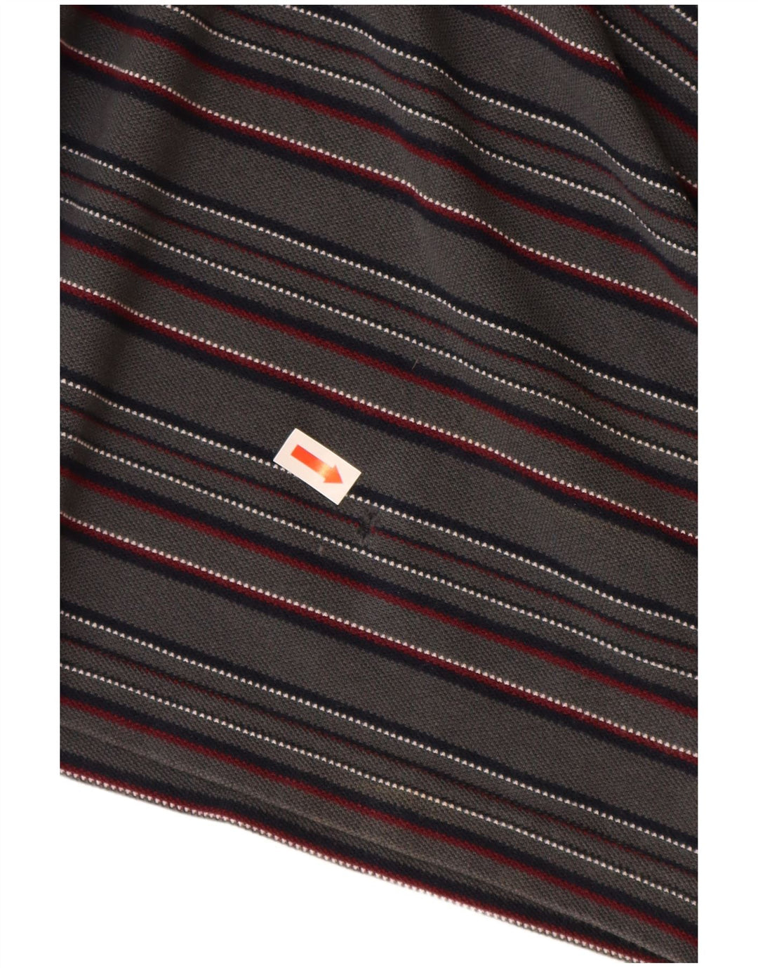 FRED PERRY Mens Long Sleeve Polo Shirt Medium Grey Striped Cotton