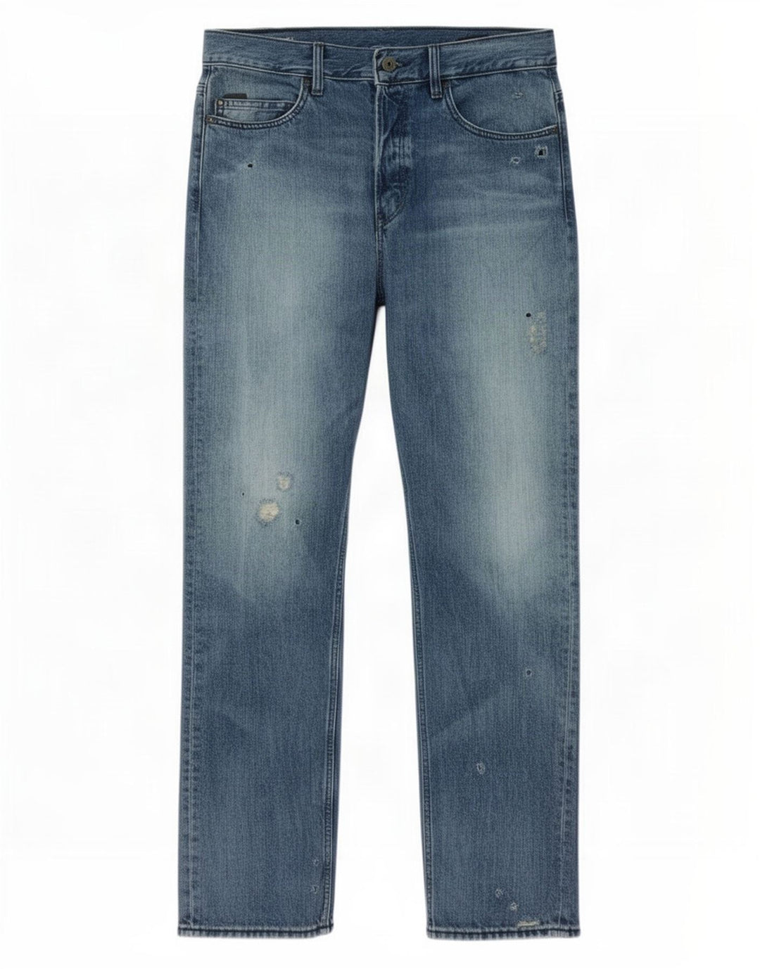 G-Star Mens Distressed Straight Jeans W32 L32 Blue Cotton