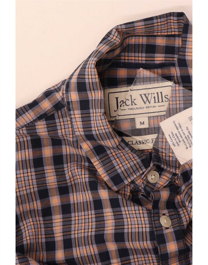 Jack Wills Mens Classic Fit Shirt Medium Blue Check Cotton