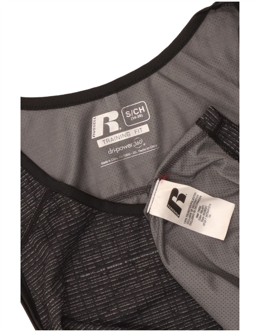 Russell Athletic Mens Vest Top UK 34/36 Small Grey Flecked Polyester