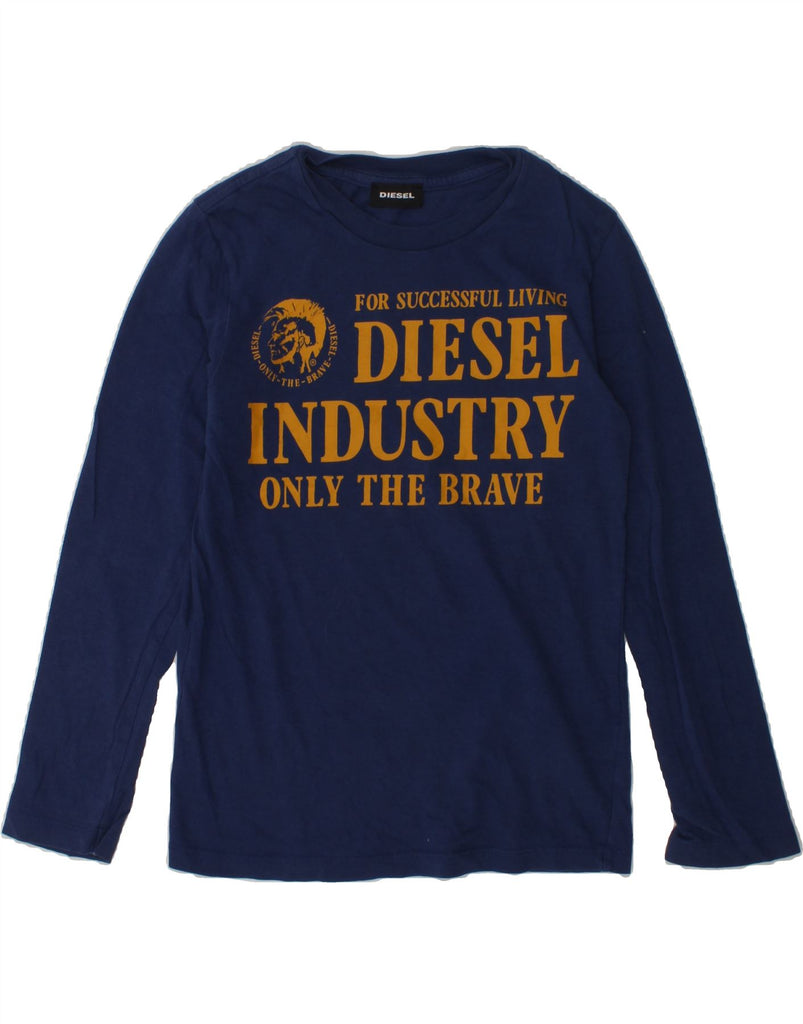 DIESEL Boys Graphic Top Long Sleeve 7-8 Years Blue Cotton | Vintage Diesel | Thrift | Second-Hand Diesel | Used Clothing | Messina Hembry 