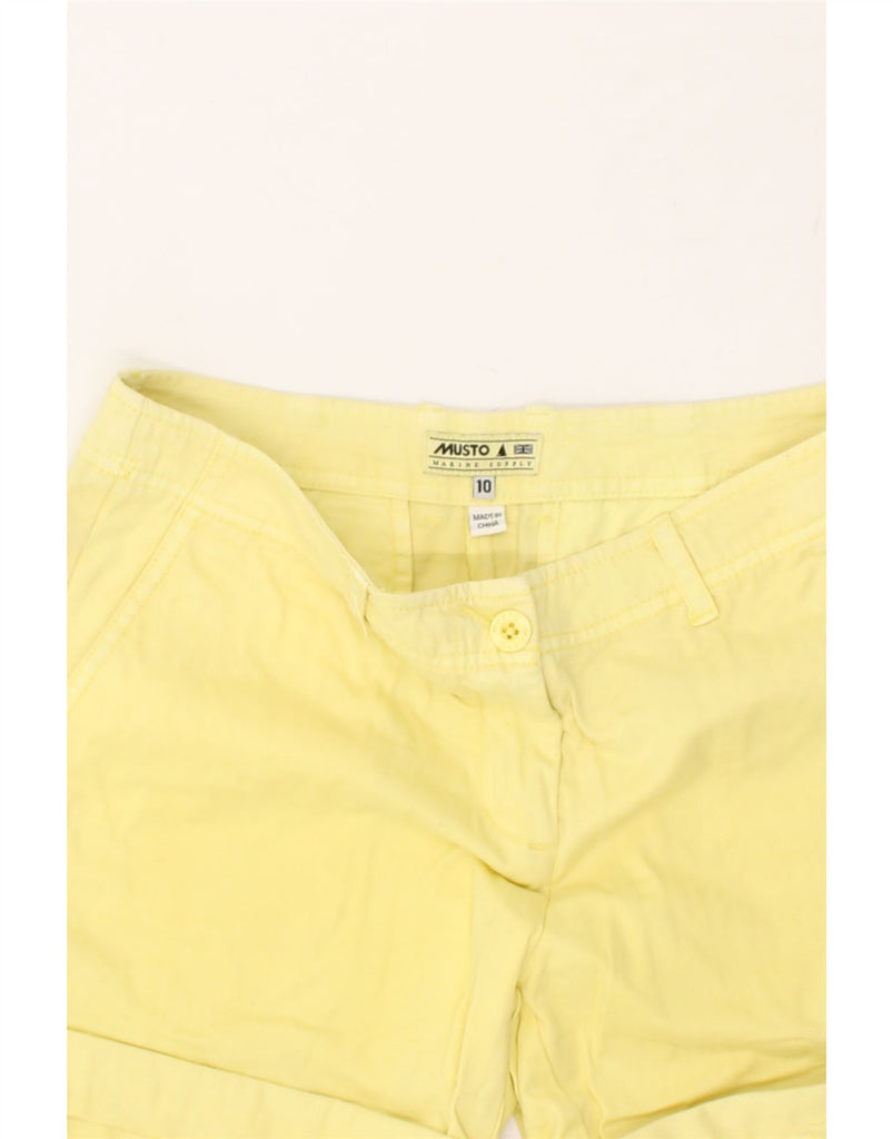 MUSTO Womens Chino Shorts US 10 Large W30 Yellow Cotton | Vintage Musto | Thrift | Second-Hand Musto | Used Clothing | Messina Hembry 