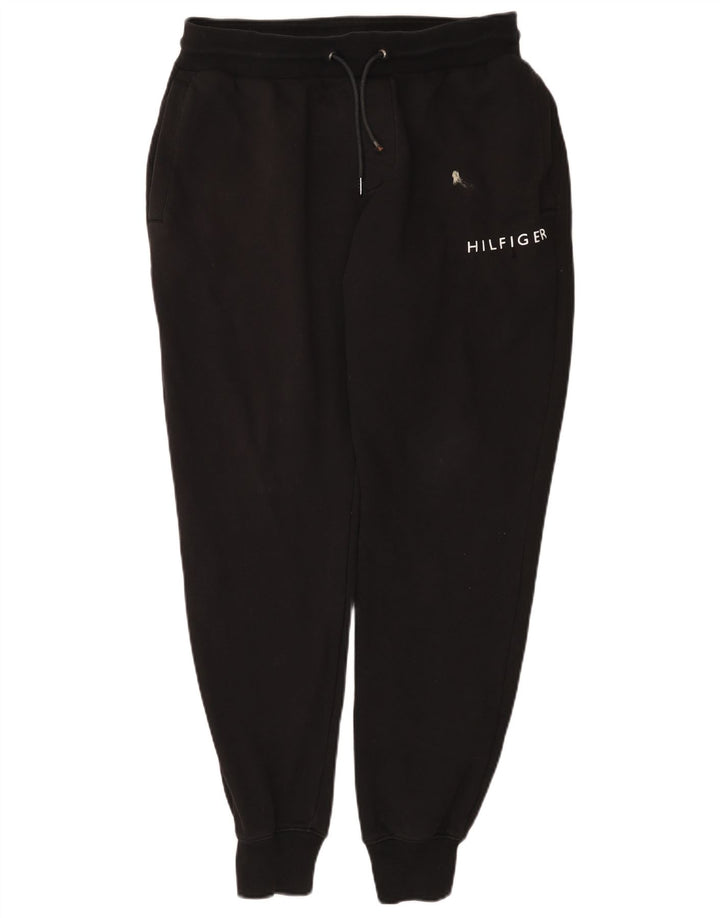 Tommy Hilfiger Mens Graphic Tracksuit Trousers Joggers Medium Black Cotton