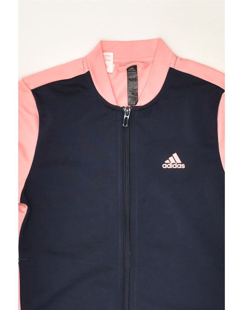 ADIDAS Girls Graphic Tracksuit Top Jacket 11-12 Years Pink Colourblock | Vintage Adidas | Thrift | Second-Hand Adidas | Used Clothing | Messina Hembry 