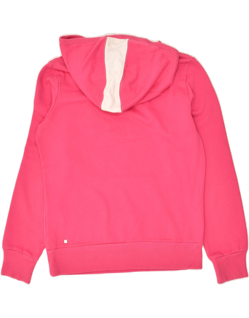 PUMA Womens Graphic Hoodie Jumper UK 12 Medium Pink Cotton Vintage Puma and Second-Hand Puma from Messina Hembry 